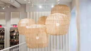 iluminación para tiendas - lamparas cesta